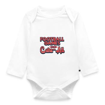 Football Games Are A Cure-All Statement - Organic Longsleeve Baby Bodysuit - white - Front