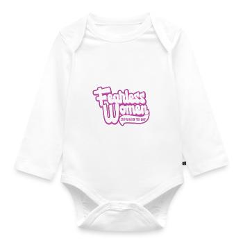 Furchtlose Frauen bleiben dem Spiel voraus - Baby Bio-Langarm-Body - Weiß - Vorne