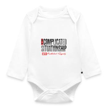 In A Complicated Situationship With Meditation - Organic Longsleeve Baby Bodysuit - white - Front