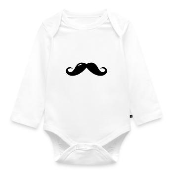 Moustache - Body Bébé bio manches longues - blanc - Devant