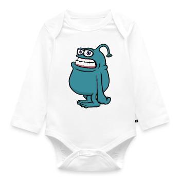 Mampfredo - Organic Longsleeve Baby Bodysuit - white - Front