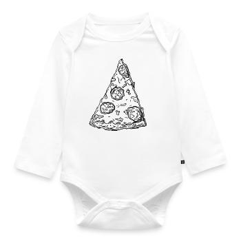 pizza - Body Bébé bio manches longues - blanc - Devant