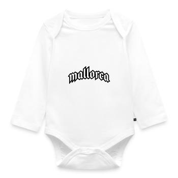 Mallorca Schrift - Baby Bio-Langarm-Body - Weiß - Vorne