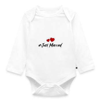 Coeur de mariage juste marié - Body Bébé bio manches longues - blanc - Devant