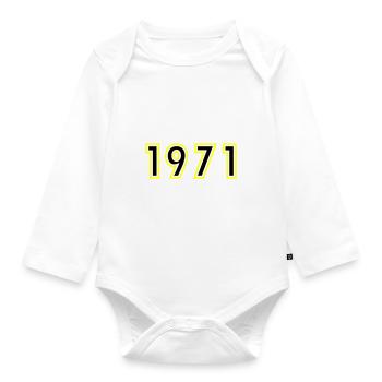 1971 Year Birthday - Organic Longsleeve Baby Bodysuit - white - Front