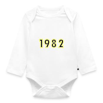 1982 Year Birthday - Organic Longsleeve Baby Bodysuit - white - Front