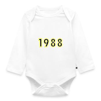 1988 Year Birthday - Organic Longsleeve Baby Bodysuit - white - Front