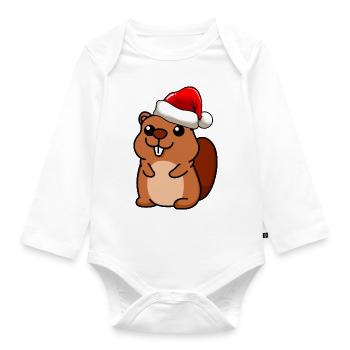 Beaver Comic Christmas - Body Bébé bio manches longues - blanc - Devant
