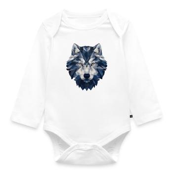 Cercle de loup totem - Body Bébé bio manches longues - blanc - Devant