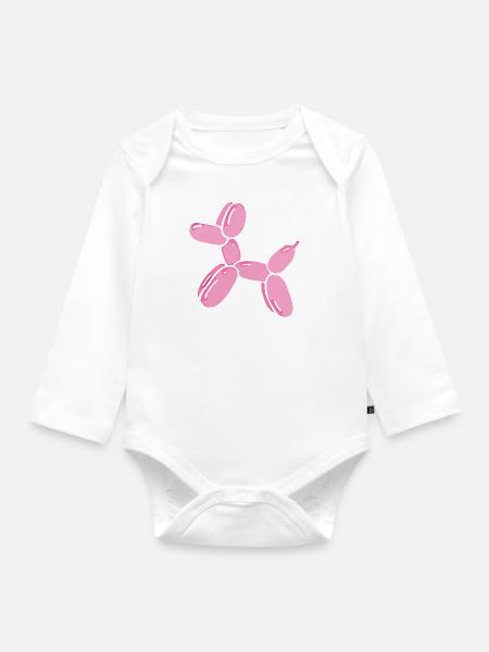 Ballon-Dog - Baby Bio-Langarm-Body - Weiß