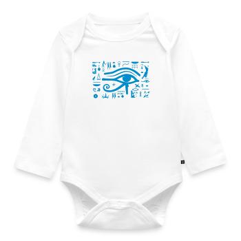 HORUS hieroglyphs - Organic Longsleeve Baby Bodysuit - white - Front
