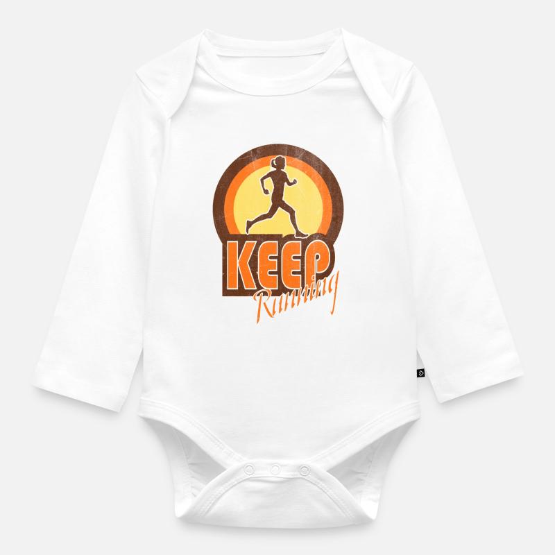 Joggen - Baby Bio-Langarm-Body - Weiß