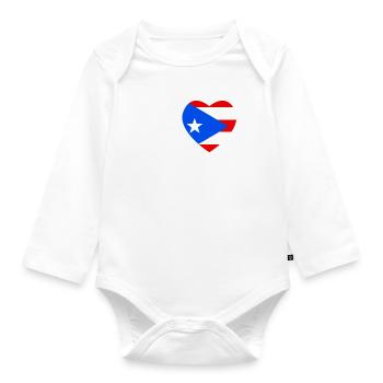 Puerto Rico - Baby Bio-Langarm-Body - Weiß - Vorne