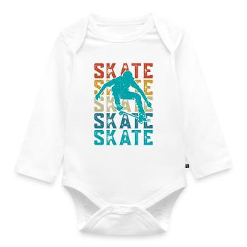 Skater Skateboard - Body Bébé bio manches longues - blanc - Devant