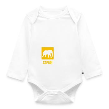 Eat Sleep Safari Repeat - Baby Bio-Langarm-Body - Weiß - Vorne