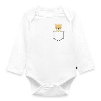 Animal de poche Shiba Inu - Body Bébé bio manches longues - blanc - Devant