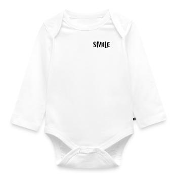 SMILE - Baby Bio-Langarm-Body - Weiß - Vorne