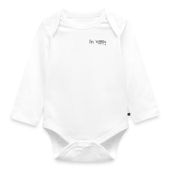 I m happy - Organic Longsleeve Baby Bodysuit - white - Front