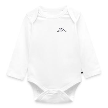 Mountain relief - Organic Longsleeve Baby Bodysuit - white - Front