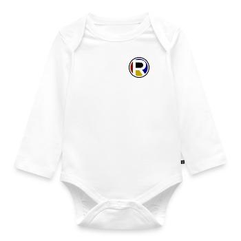 Abbreviation R | Point R | Name R | Logo R | District R - Organic Longsleeve Baby Bodysuit - white - Front