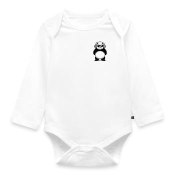 panga panda - Organic Longsleeve Baby Bodysuit - white - Front