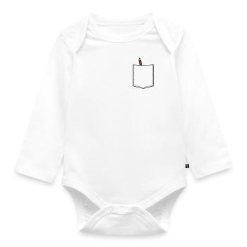 Chest pocket with pencil - Organic Longsleeve Baby Bodysuit - white - Front