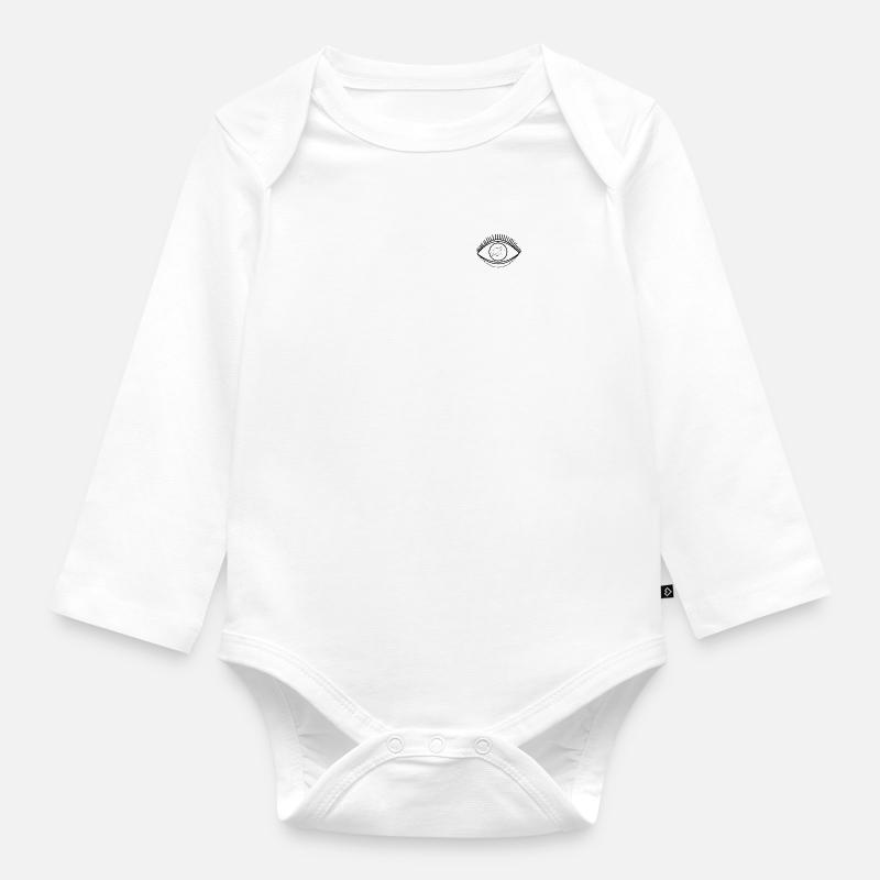 Étoiles de planètes oculaires - Body Bébé bio manches longues - blanc