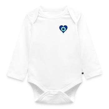 Nazar als Herz - Baby Bio-Langarm-Body - Weiß - Vorne