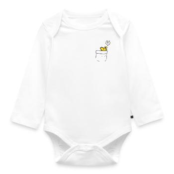 Peanuts Design Mit Schlafendem Woodstock - Baby Bio-Langarm-Body - Weiß - Vorne