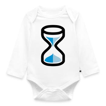 Sanduhr - Baby Bio-Langarm-Body - Weiß - Vorne