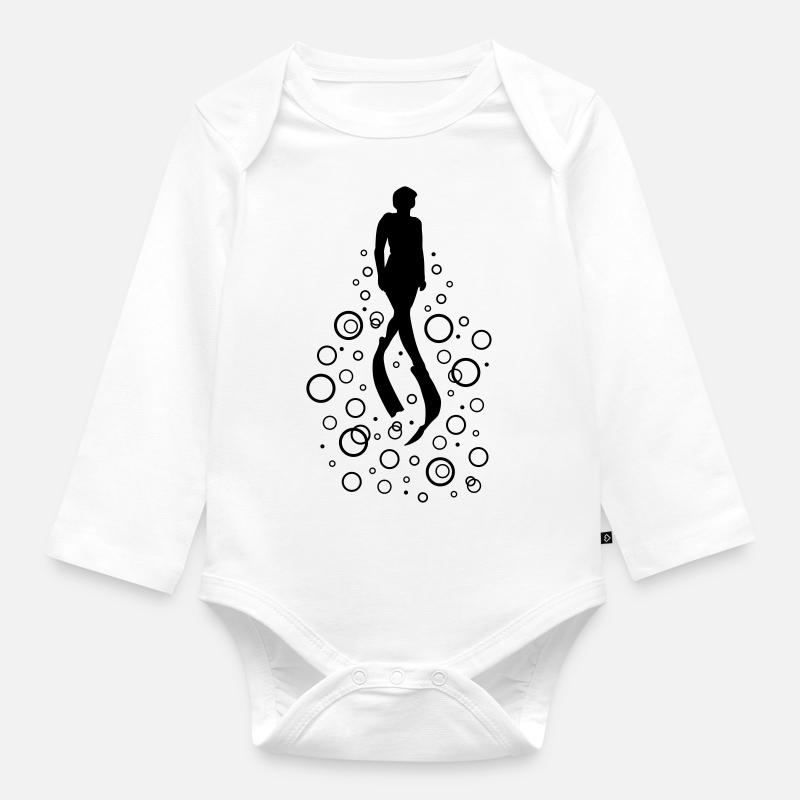 freedive 1 - Baby Bio-Langarm-Body - Weiß