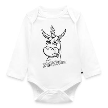financial Horn - Organic Longsleeve Baby Bodysuit - white - Front