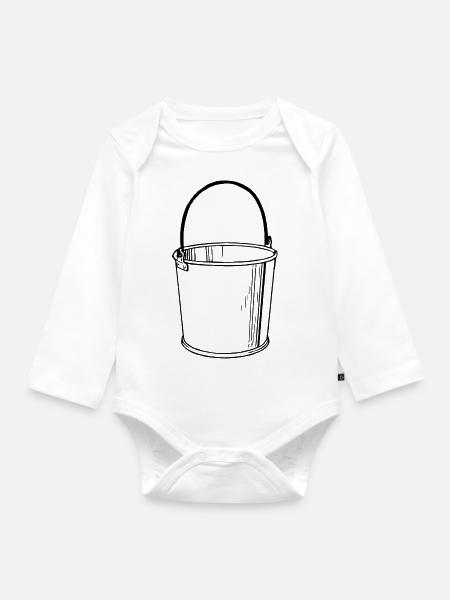 Eimer - Baby Bio-Langarm-Body - Weiß