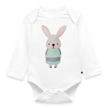 Hare spoon - Organic Longsleeve Baby Bodysuit - white - Front
