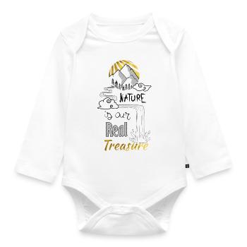 Schatz der Natur - Baby Bio-Langarm-Body - Weiß - Vorne