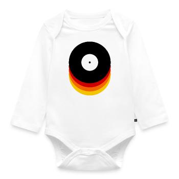 vinyl record - Organic Longsleeve Baby Bodysuit - white - Front