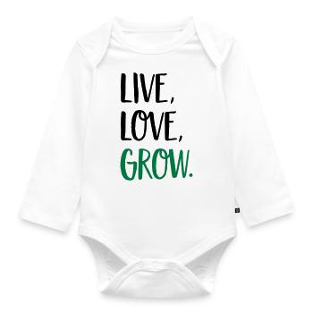 Garten - Baby Bio-Langarm-Body - Weiß - Vorne