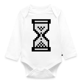 Hourglass cursor - Organic Longsleeve Baby Bodysuit - white - Front
