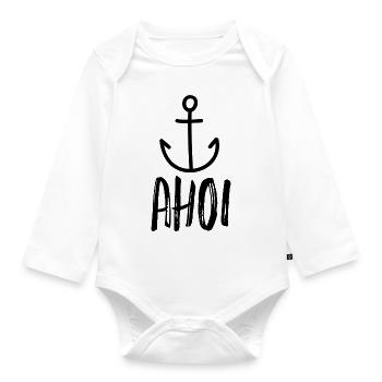 Ahoy! anchor - Organic Longsleeve Baby Bodysuit - white - Front