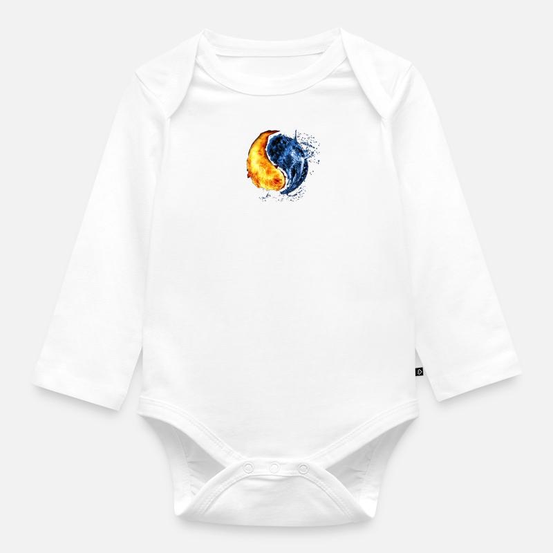 Ying Yang Simbol - Body Bébé bio manches longues - blanc