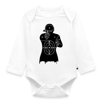 street-art objective of the police - Organic Longsleeve Baby Bodysuit - white - Front