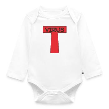 T VIRUS - Baby Bio-Langarm-Body - Weiß - Vorne