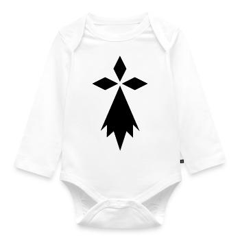 Hermine Britain flag - Organic Longsleeve Baby Bodysuit - white - Front