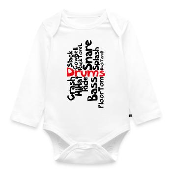 Drums drums - Organic Longsleeve Baby Bodysuit - white - Front