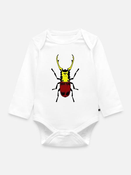 Hirschkäfer Insekt Insekten - Baby Bio-Langarm-Body - Weiß