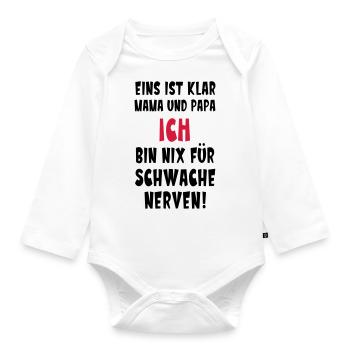 Baby Statement lustig Schwangerschaft - Baby Bio-Langarm-Body - Weiß - Vorne