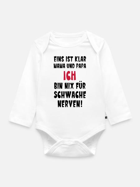 Baby Statement lustig Schwangerschaft - Baby Bio-Langarm-Body - Weiß
