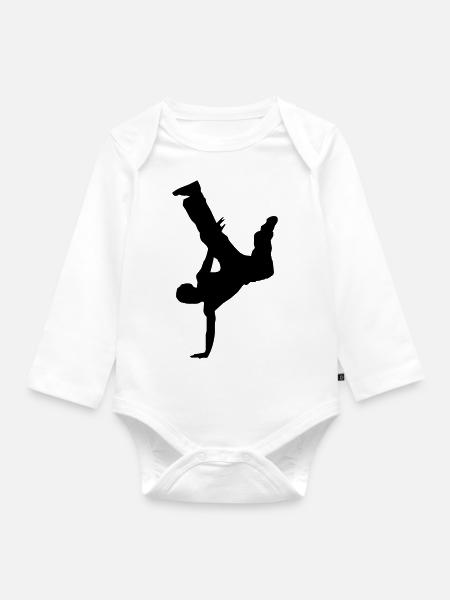 Dancer - Baby Bio-Langarm-Body - Weiß