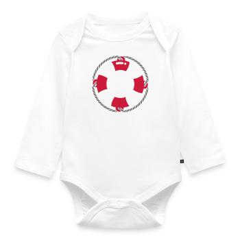 Rettungsring / Life Buoy (3c) - Baby Bio-Langarm-Body - Weiß - Vorne
