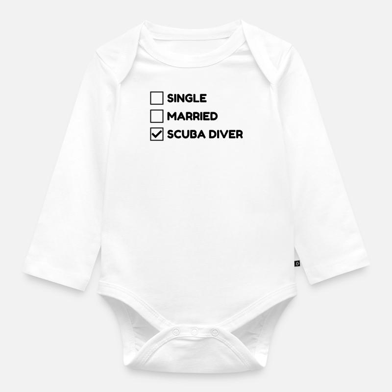 Tauchen / Taucher / Diving / Scuba Diving - Baby Bio-Langarm-Body - Weiß